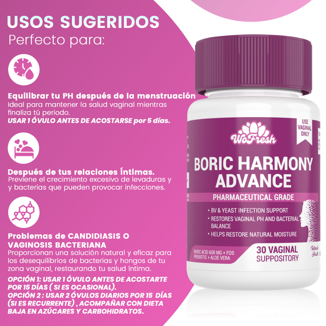 ÓVULOS BORIC HARMONY ADVANCE 800MG WOFRESH