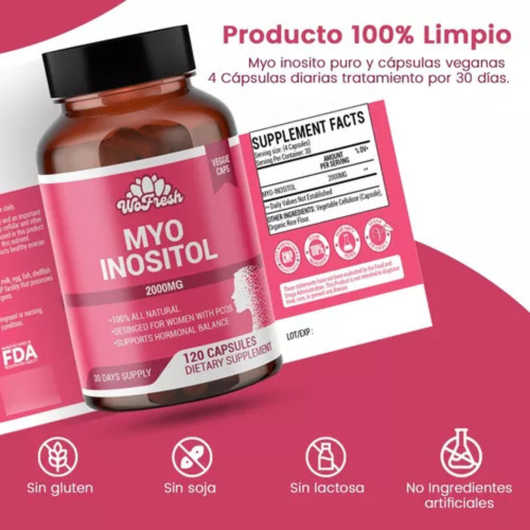 MYO INOSITOL DE WOFRESH 2000MG 120 CÁPSULAS PACK X3
