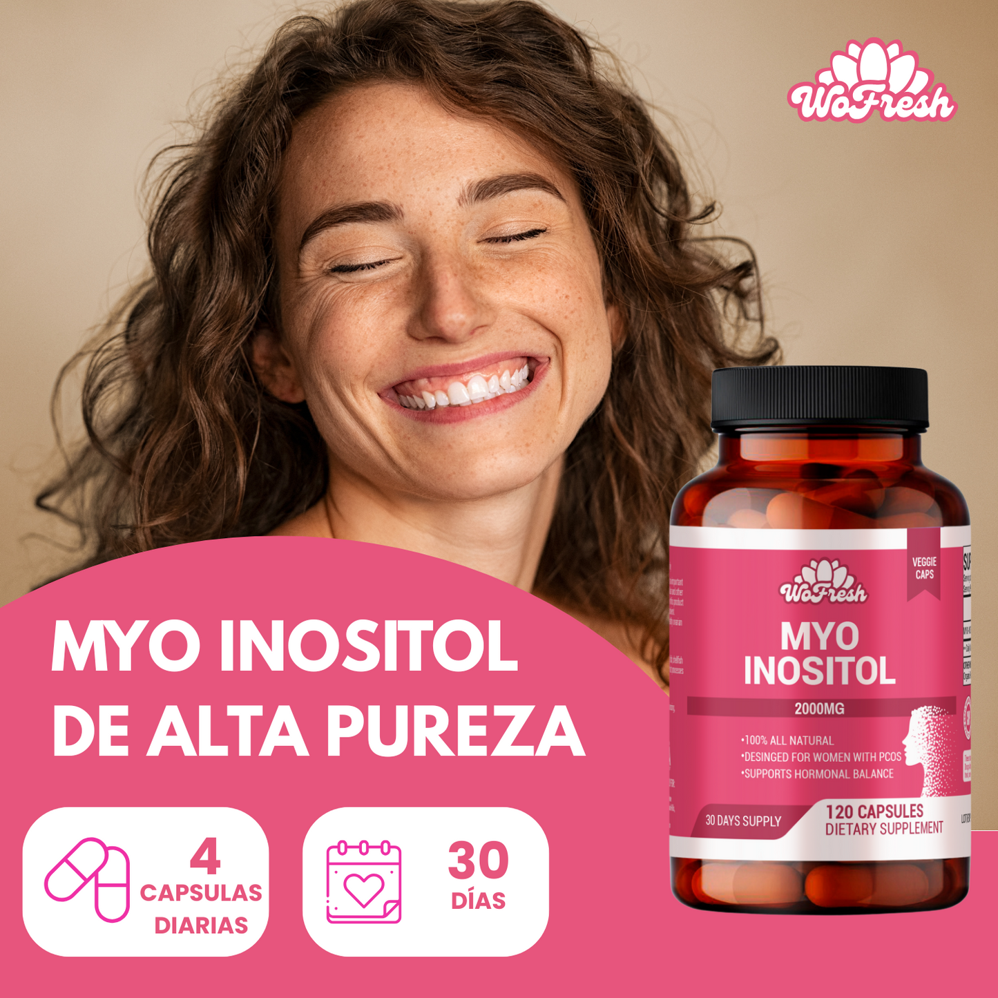 MYO INOSITOL DE WOFRESH 2000MG 120 CÁPSULAS