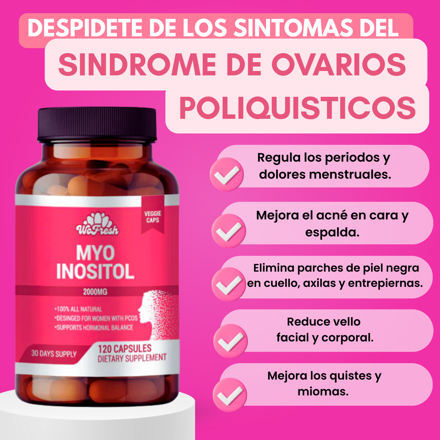 MYO INOSITOL DE WOFRESH 2000MG 120 CÁPSULAS