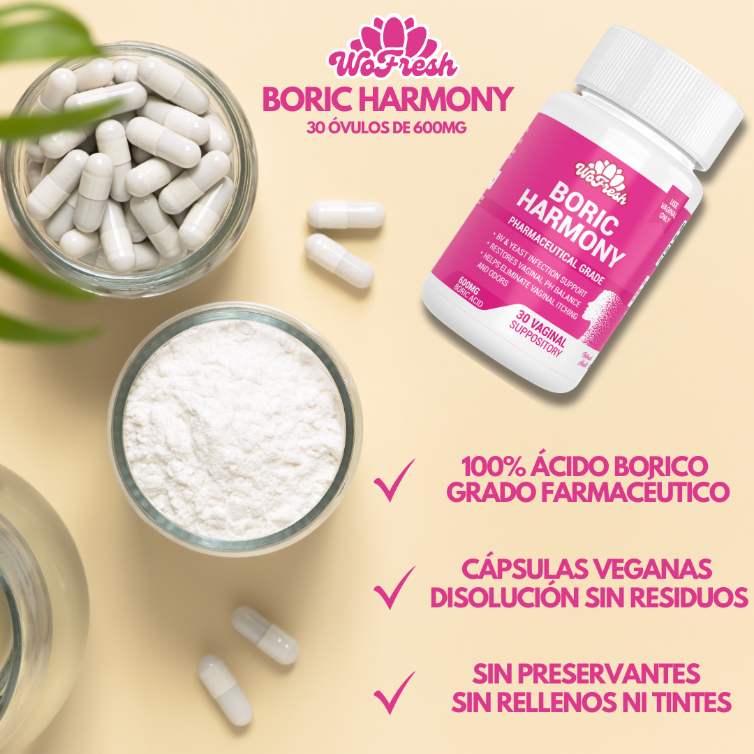 ÓVULOS DE ÁCIDO BÓRICO 600 MG BORIC HARMONY WOFRESH PACK X2