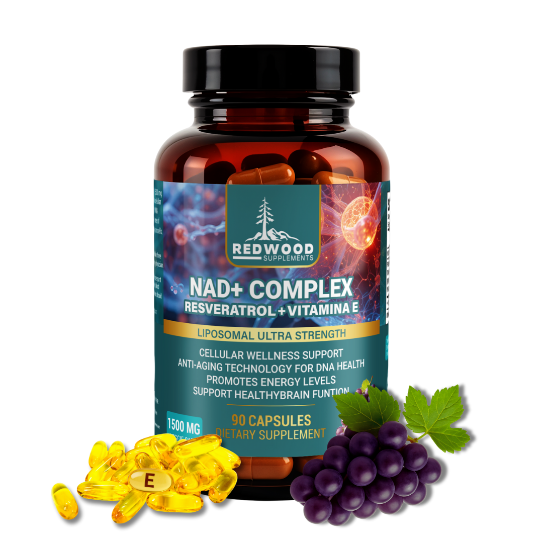 NAD NICOTINAMIDA CON RESVERATROL 1500MG 90 CAPSULAS REDWOOD