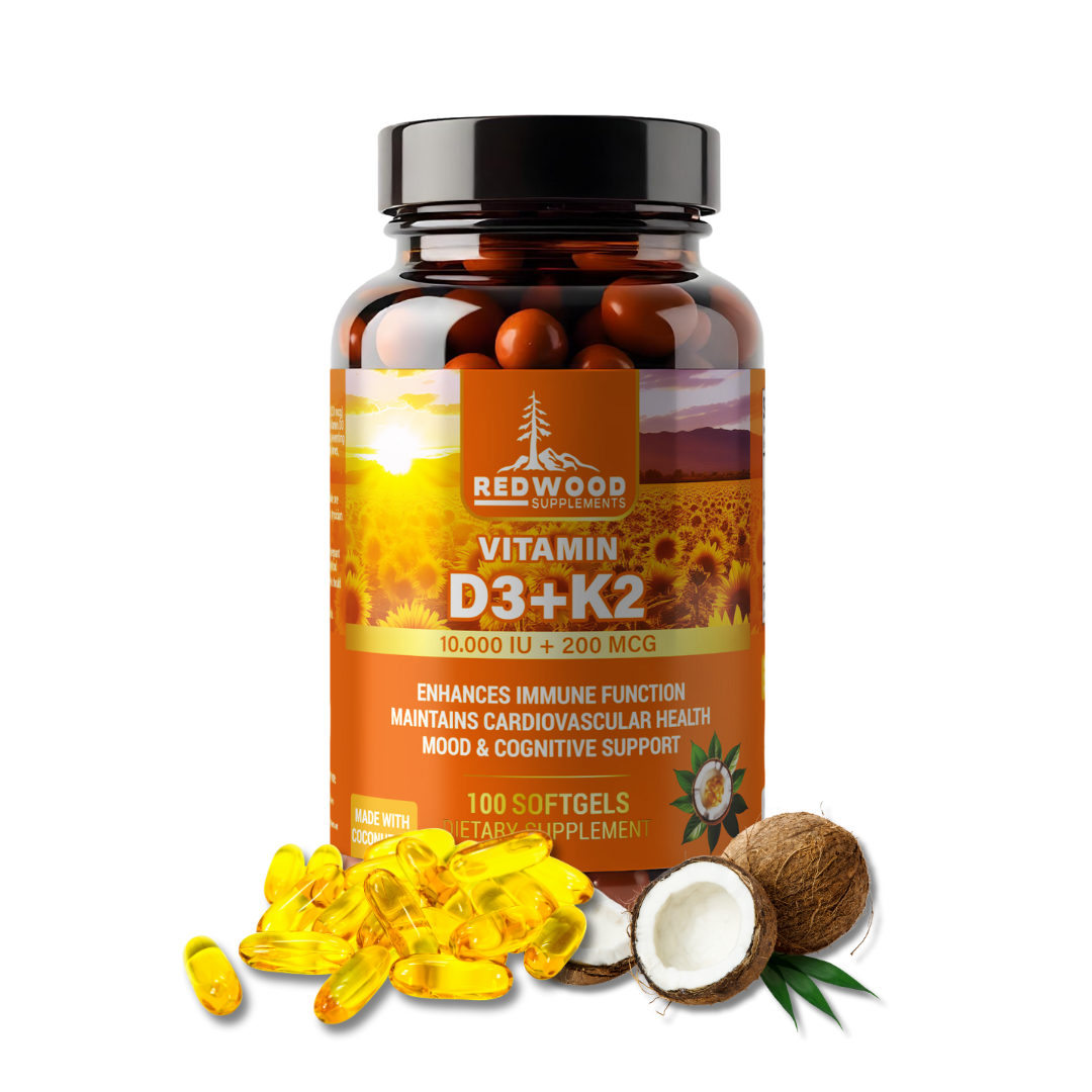 VITAMINA D3 & K2 10.000 UI + 200 mcg 100 SOFGELS REDWOOD