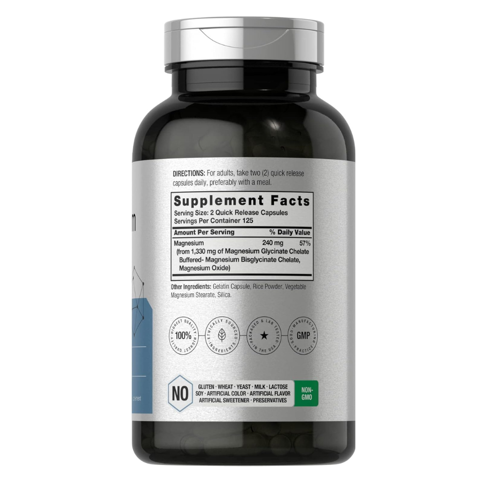 GLICINATO DE MAGNESIO QUELADO 1330 MG 250 CÁPSULAS HORBAACH