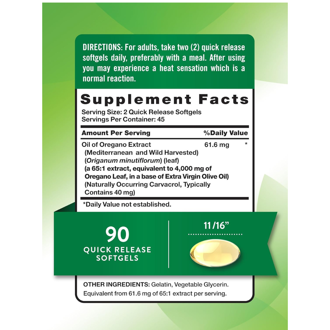 aceite de orégano 3000 mg 90 CAPSULAS BLANDAS Nature's Truth