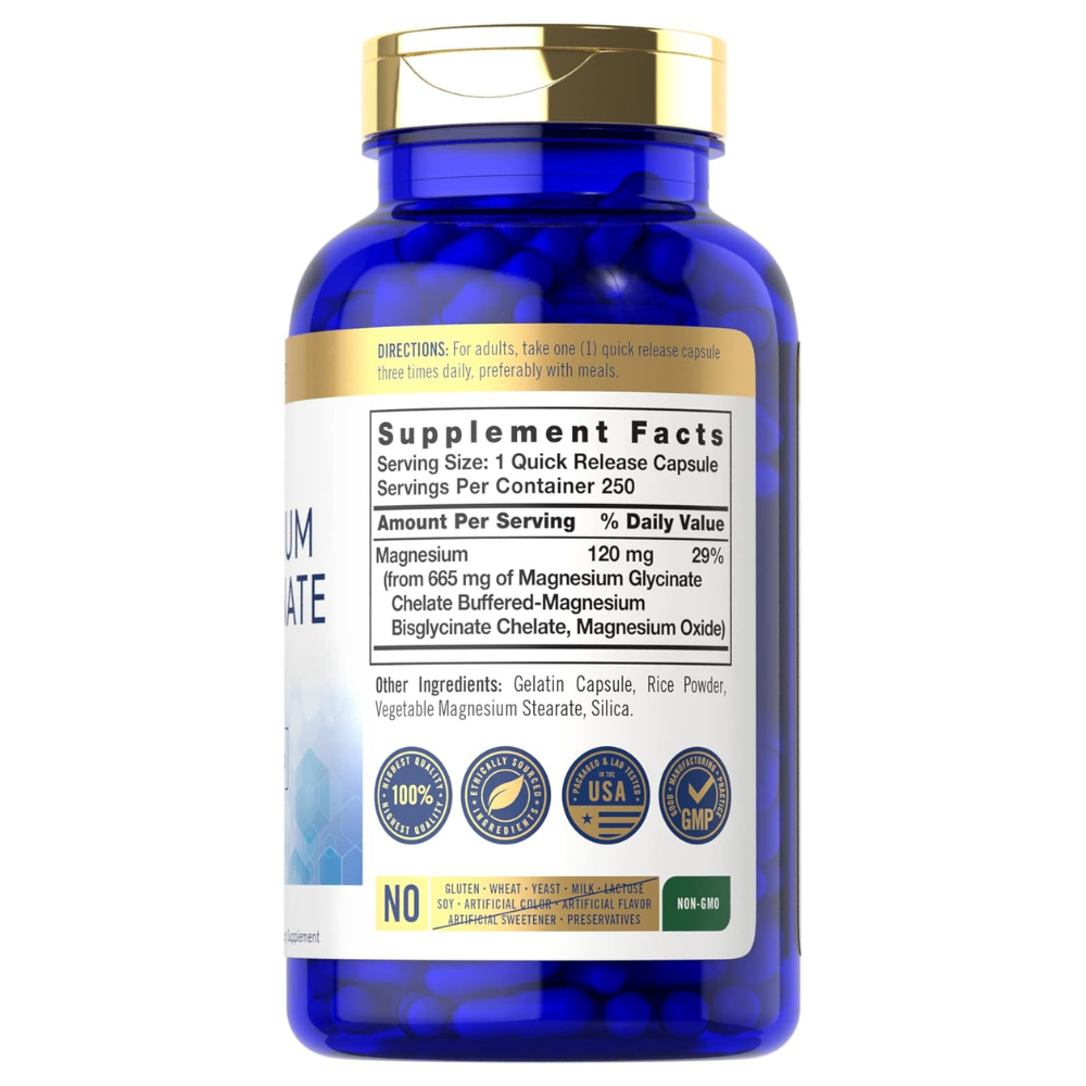 BISGLICINATO DE MAGNESIO QUELADO 665MG 250 CÁPSULAS CARLYLE