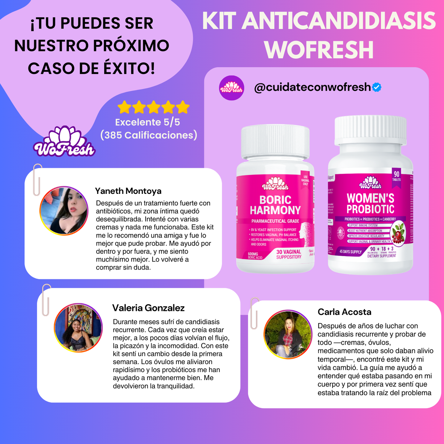 KIT ANTICANDIDIASIS AVANZADO DE WOFRESH
