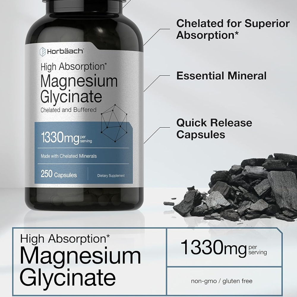 GLICINATO DE MAGNESIO QUELADO 1330 MG 250 CÁPSULAS HORBAACH