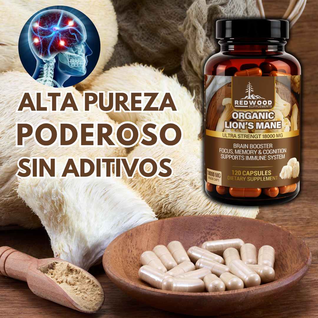 MELENA DE LEON ORGANICA HONGO MELENA DE LEÓN 18000MG REDWOOD