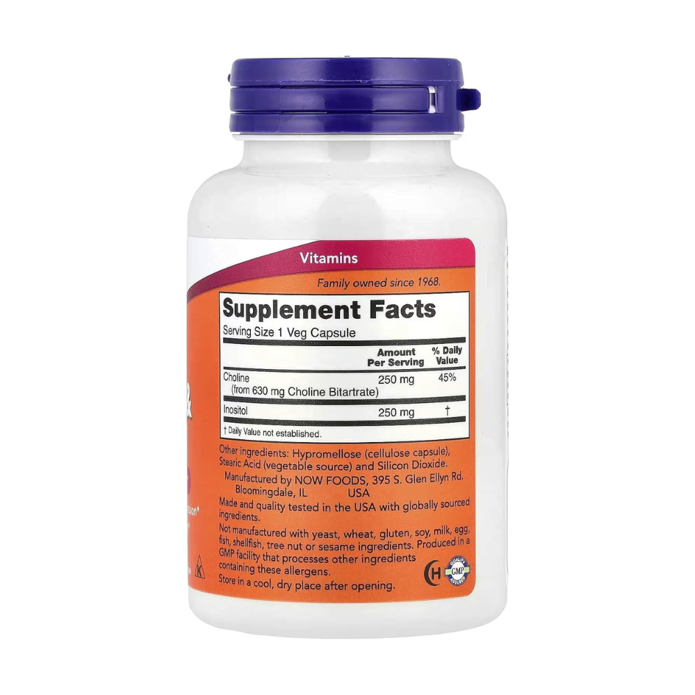CHOLINA E INOSITOL 500MG NOW