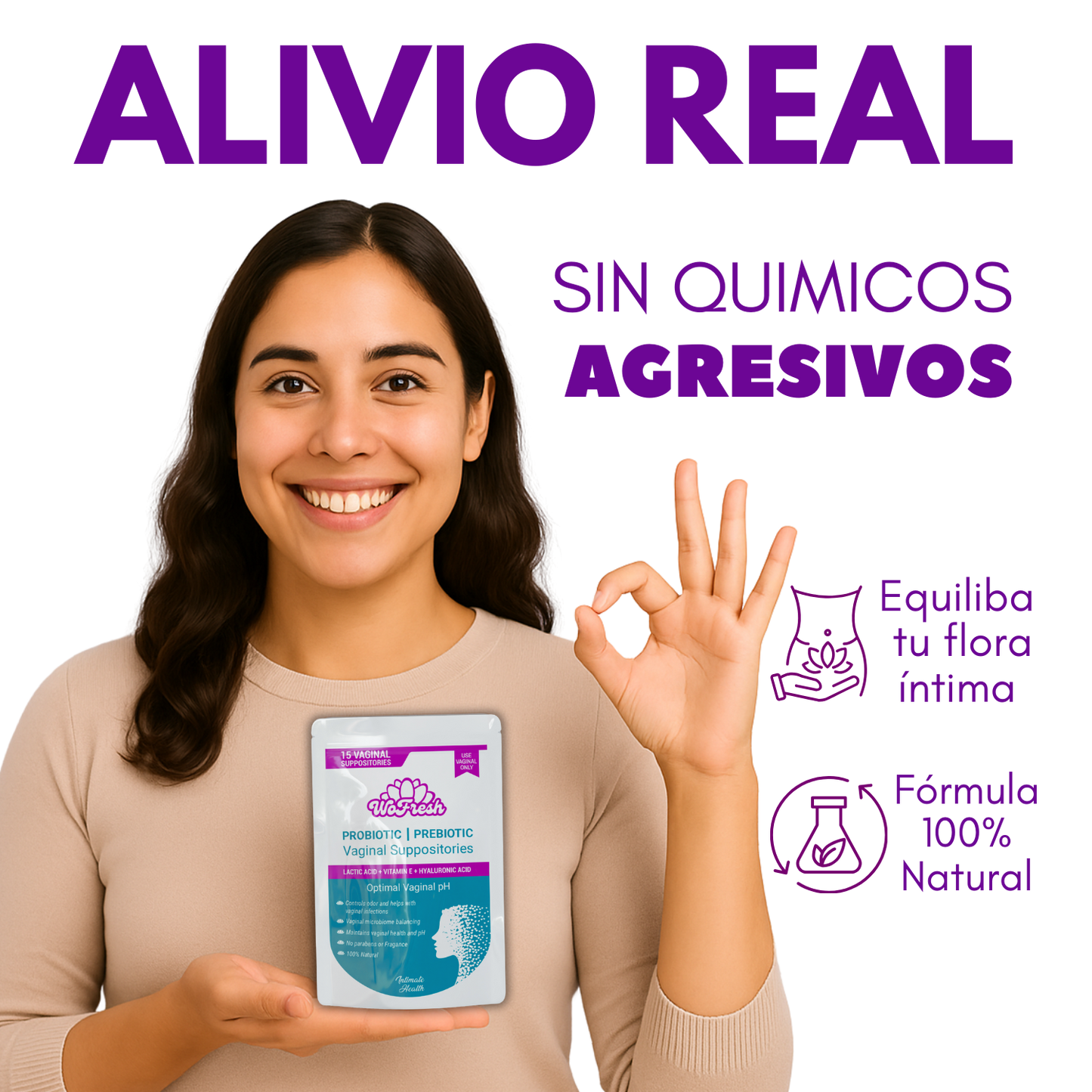 ÓVULOS PROBIOTICOS PREBIOTICOS 15 UNDS WOFRESH