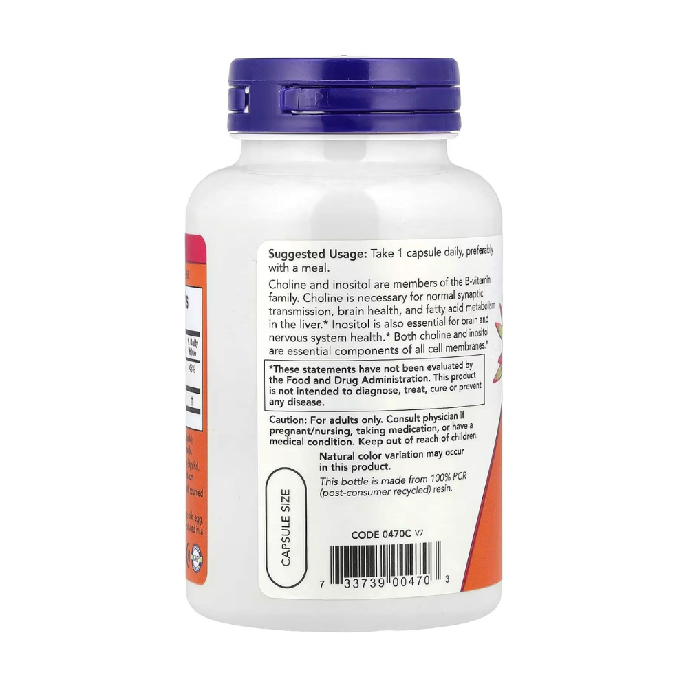 CHOLINA E INOSITOL 500MG NOW