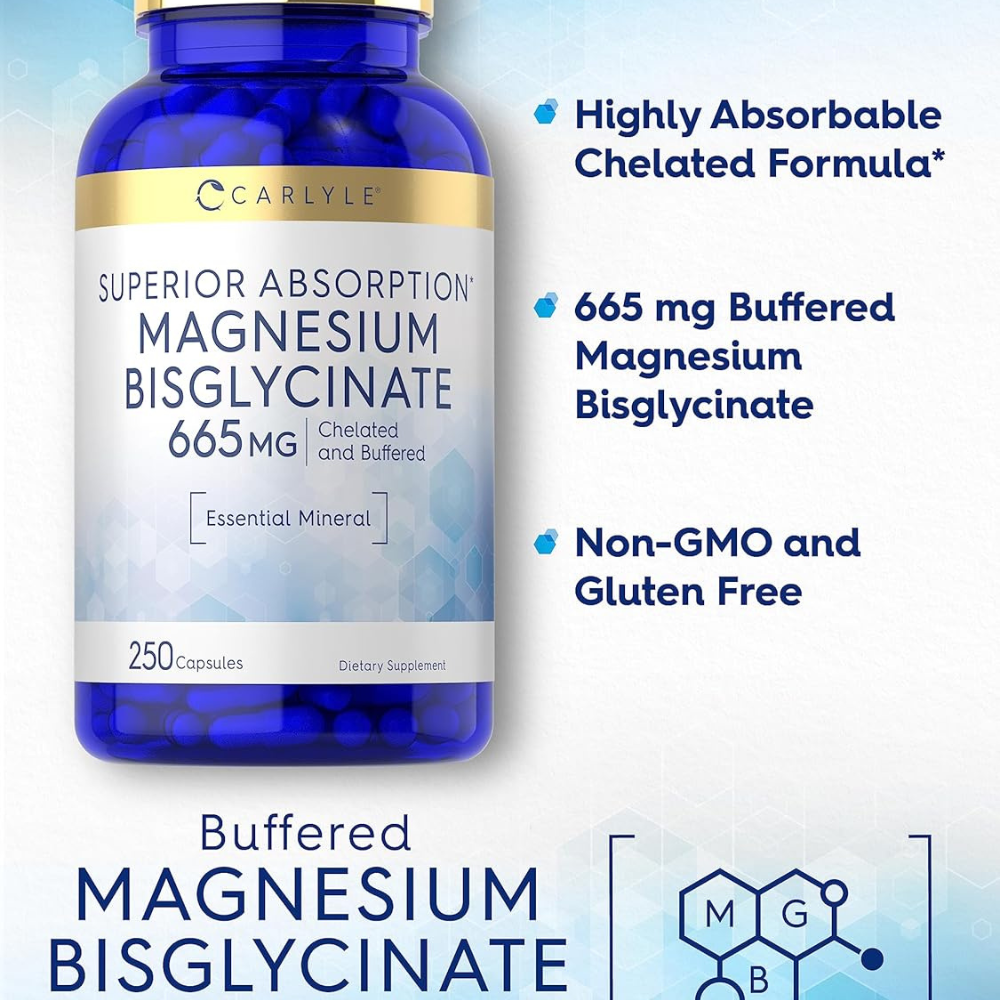 BISGLICINATO DE MAGNESIO QUELADO 665MG 250 CÁPSULAS CARLYLE