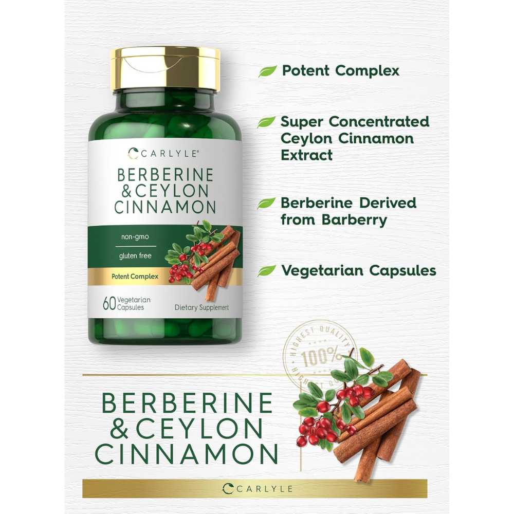 BERBERINA 2000 MG Y CANELA ALTA POTENCIA CARLYLE