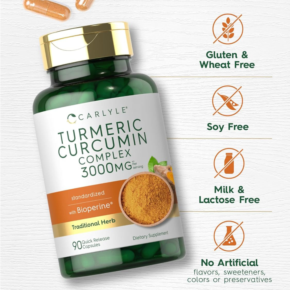 CURCUMA CURCUMIN TURMERIC 3000MG 90 CAPSULAS CARLYLE