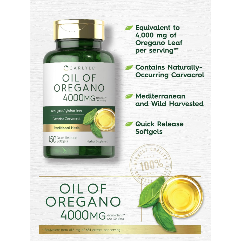 ACEITE DE OREGANO 4000MG 150 SOFGELS/CARLYLE