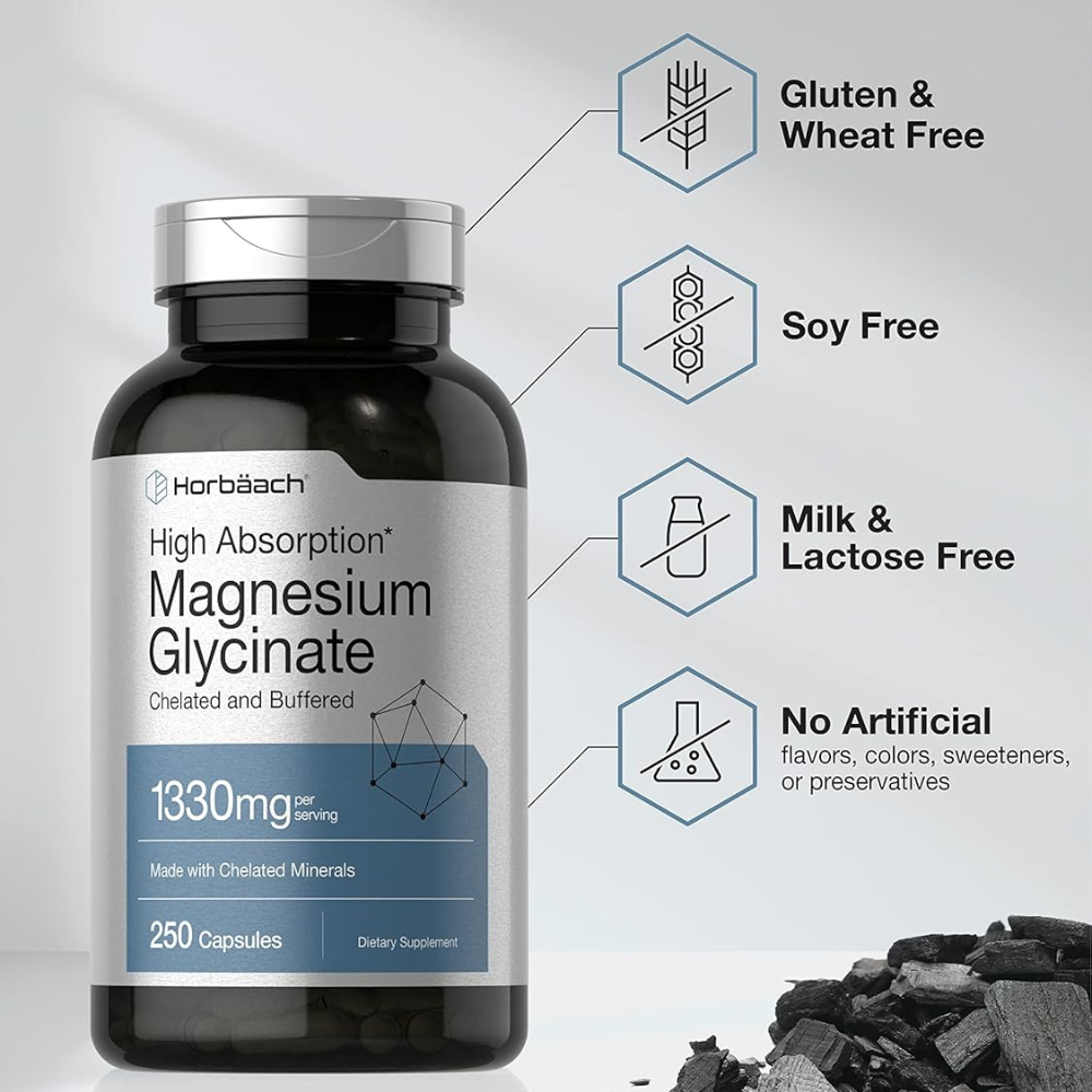 GLICINATO DE MAGNESIO QUELADO 1330 MG 250 CÁPSULAS HORBAACH