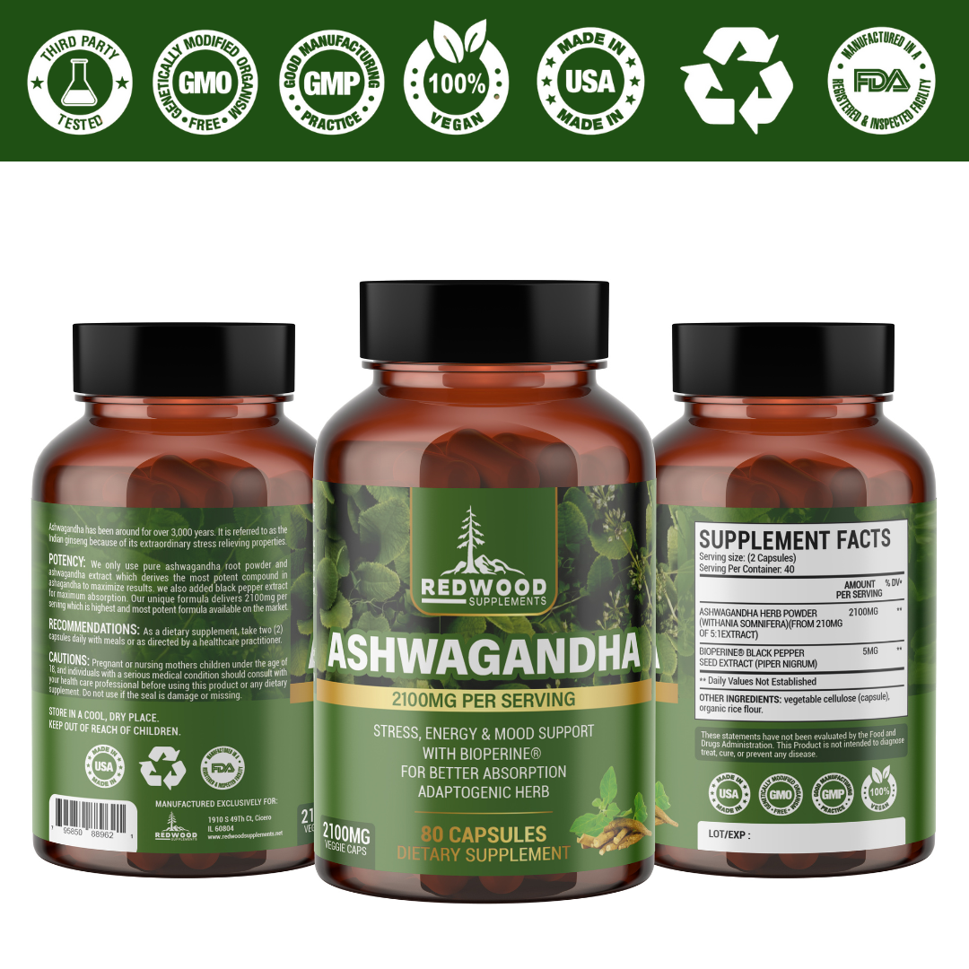 ASHWAGANDHA REDWOOD 2100 MG PACK 3