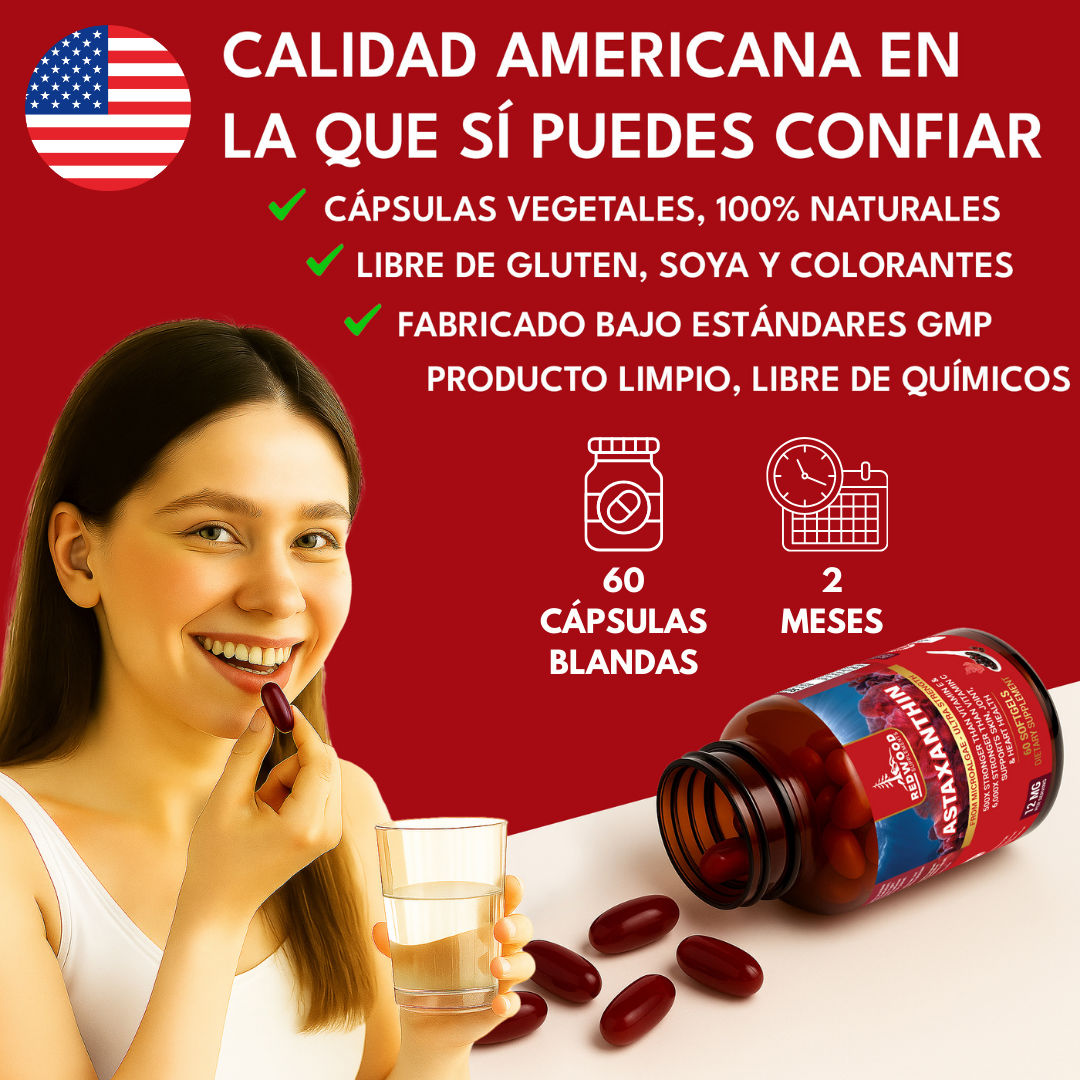 ASTAXANTINA NATURAL DE 12MG 60 SOFGELS REDWOOD