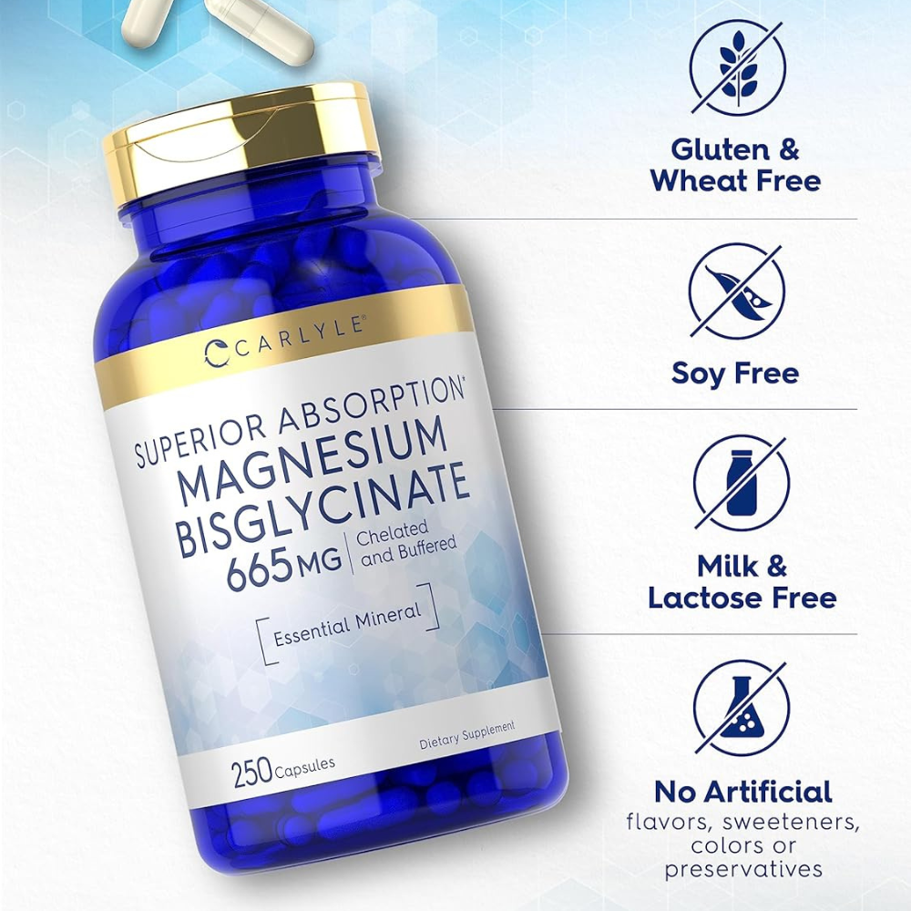 BISGLICINATO DE MAGNESIO QUELADO 665MG 250 CÁPSULAS CARLYLE