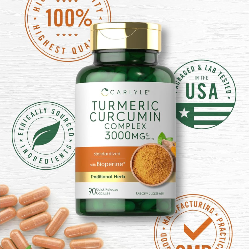 CURCUMA CURCUMIN TURMERIC 3000MG 90 CAPSULAS CARLYLE