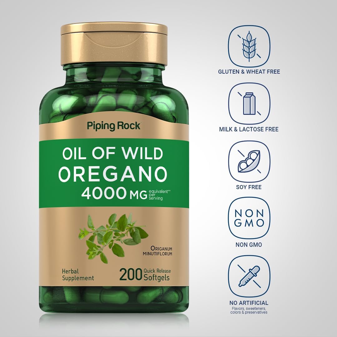 ACEITE DE ORÉGANO DE 4000 MG 200 CÁPSULAS PIPING ROCK