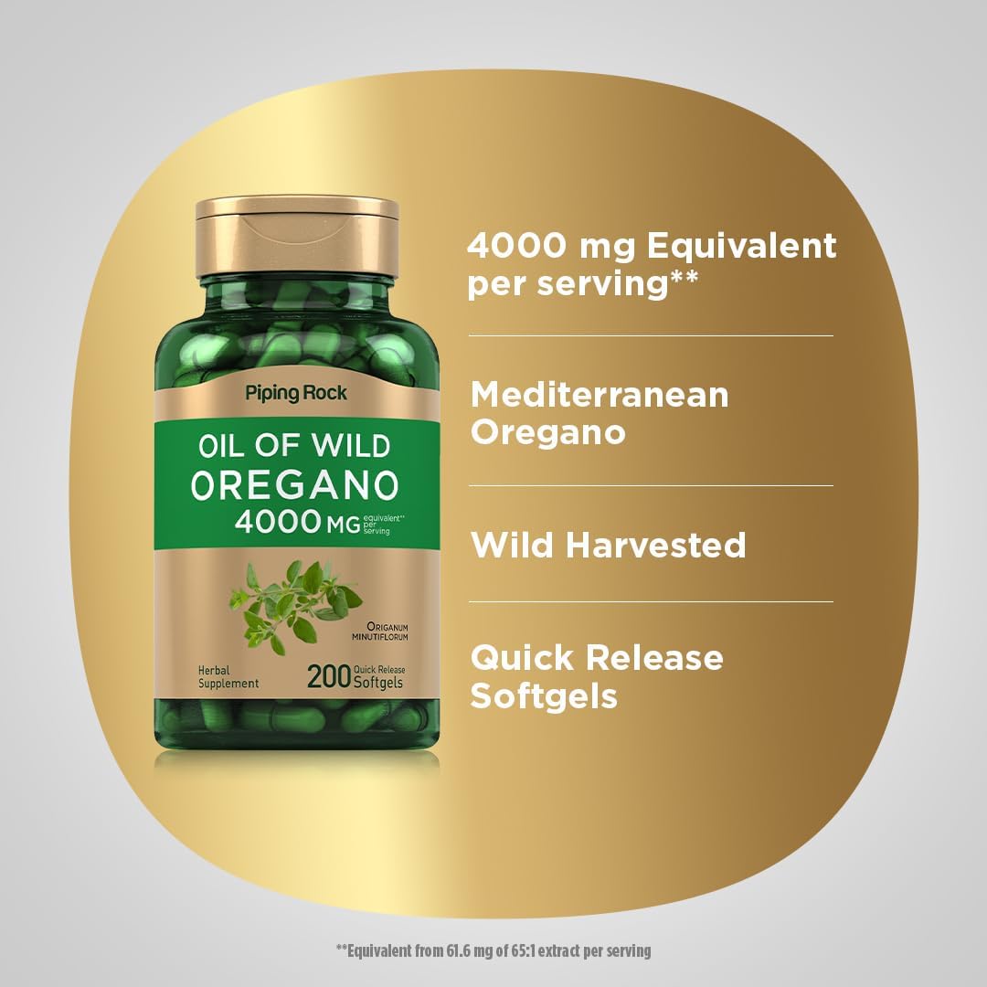 ACEITE DE ORÉGANO DE 4000 MG 200 CÁPSULAS PIPING ROCK