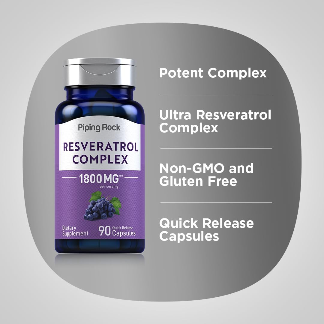 RESVERATROL 1800MG 90 CÁPSULAS PIPING ROCK