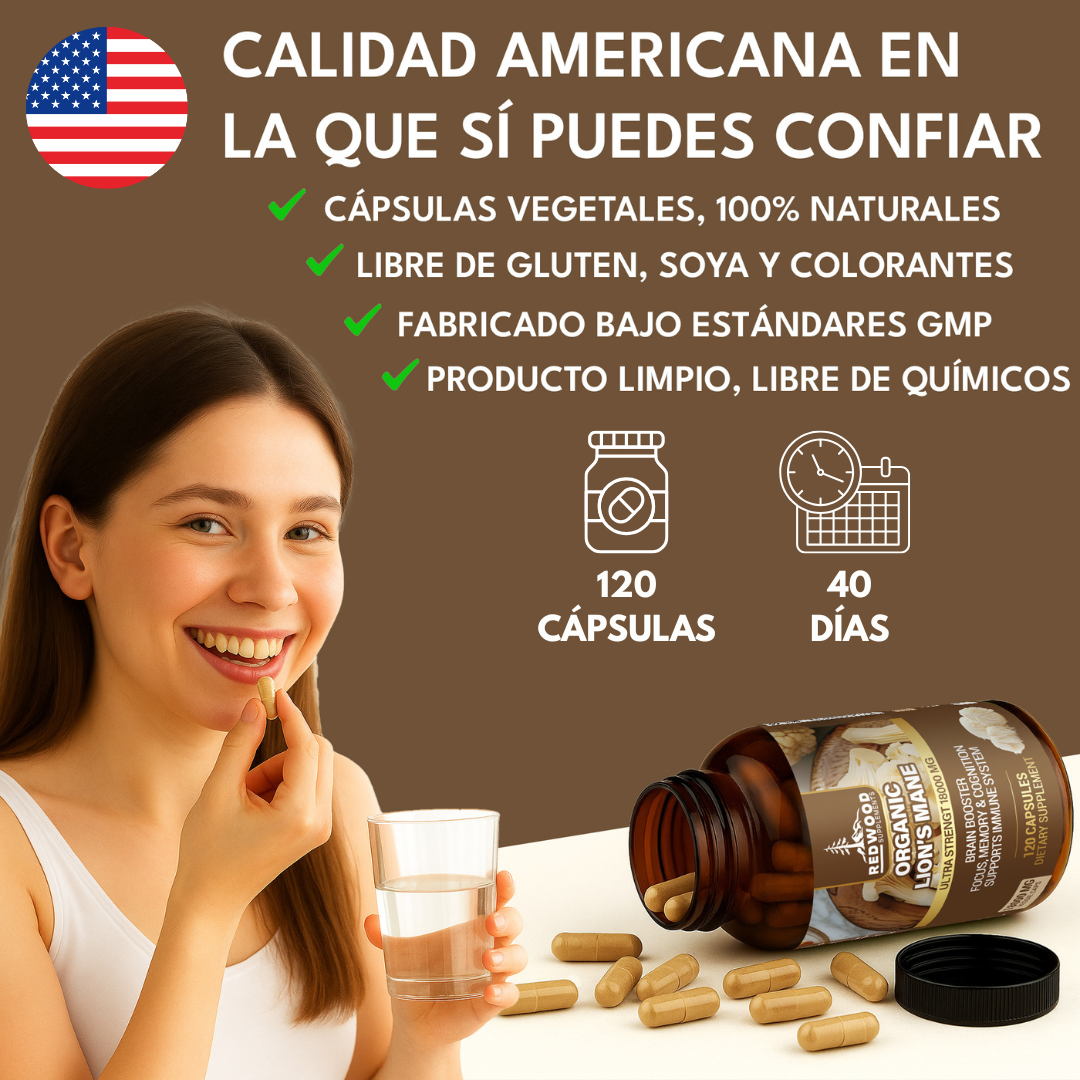 MELENA DE LEON ORGANICA HONGO MELENA DE LEÓN 18000MG REDWOOD