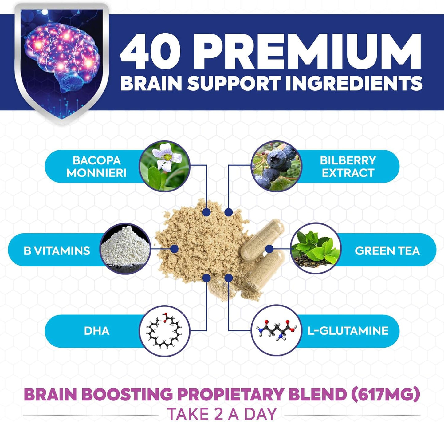 NOOTROPICO SUPLEMENTO CEREBRAL HEALTH NUTRITION NATURALS 120 CAPS