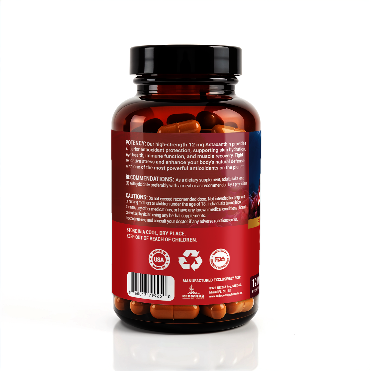 ASTAXANTINA NATURAL DE 12MG 60 SOFGELS REDWOOD