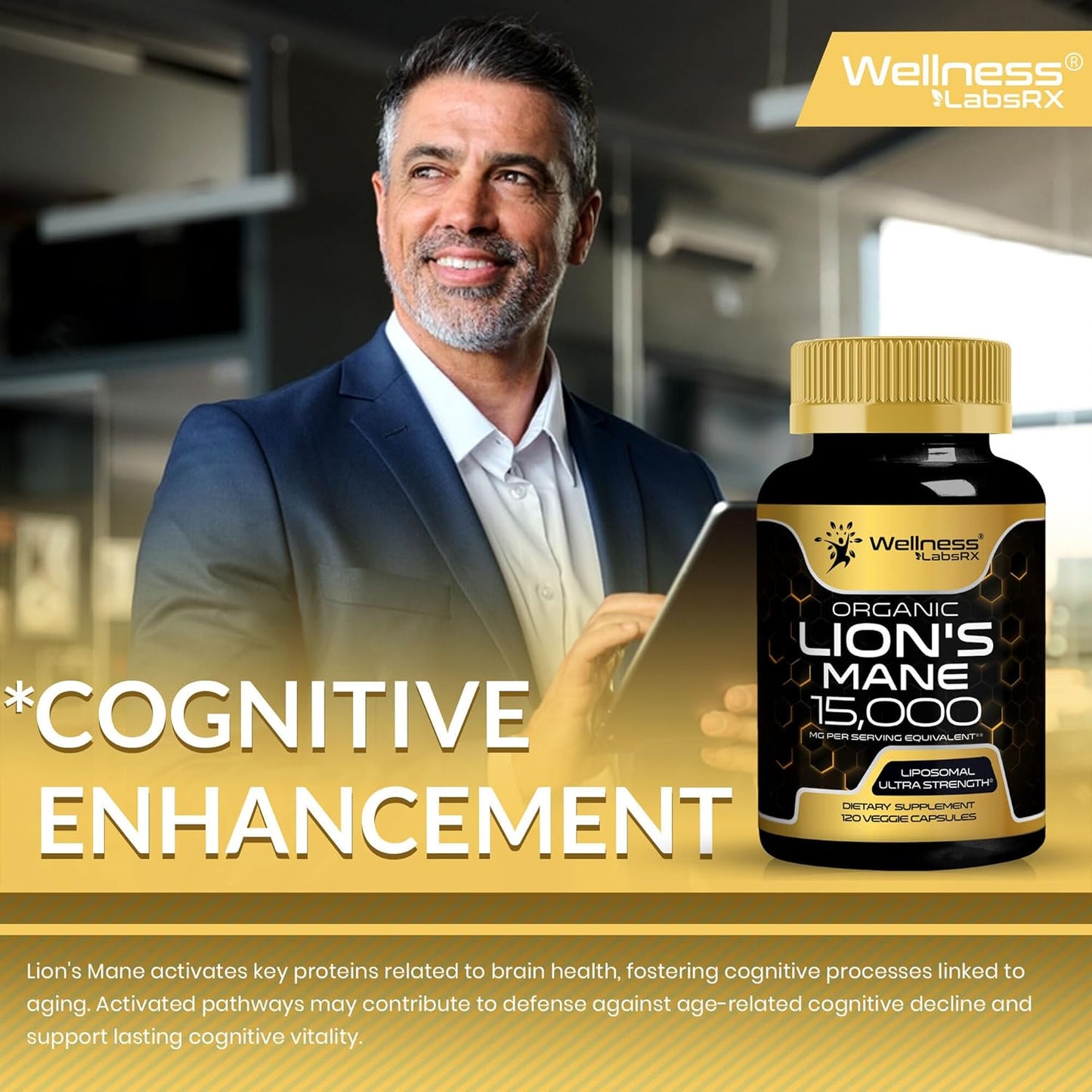 MELENA DE LEÓN HONGO ORGÁNICO 15000 MG WELLNESS