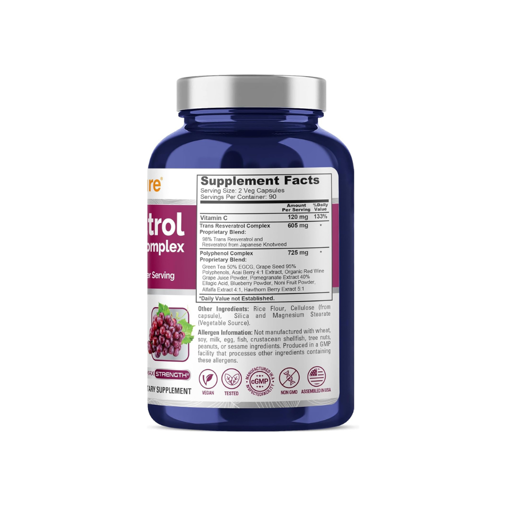 RESVERATROL 1450 MG 180 CÁPSULAS NUSAPURE