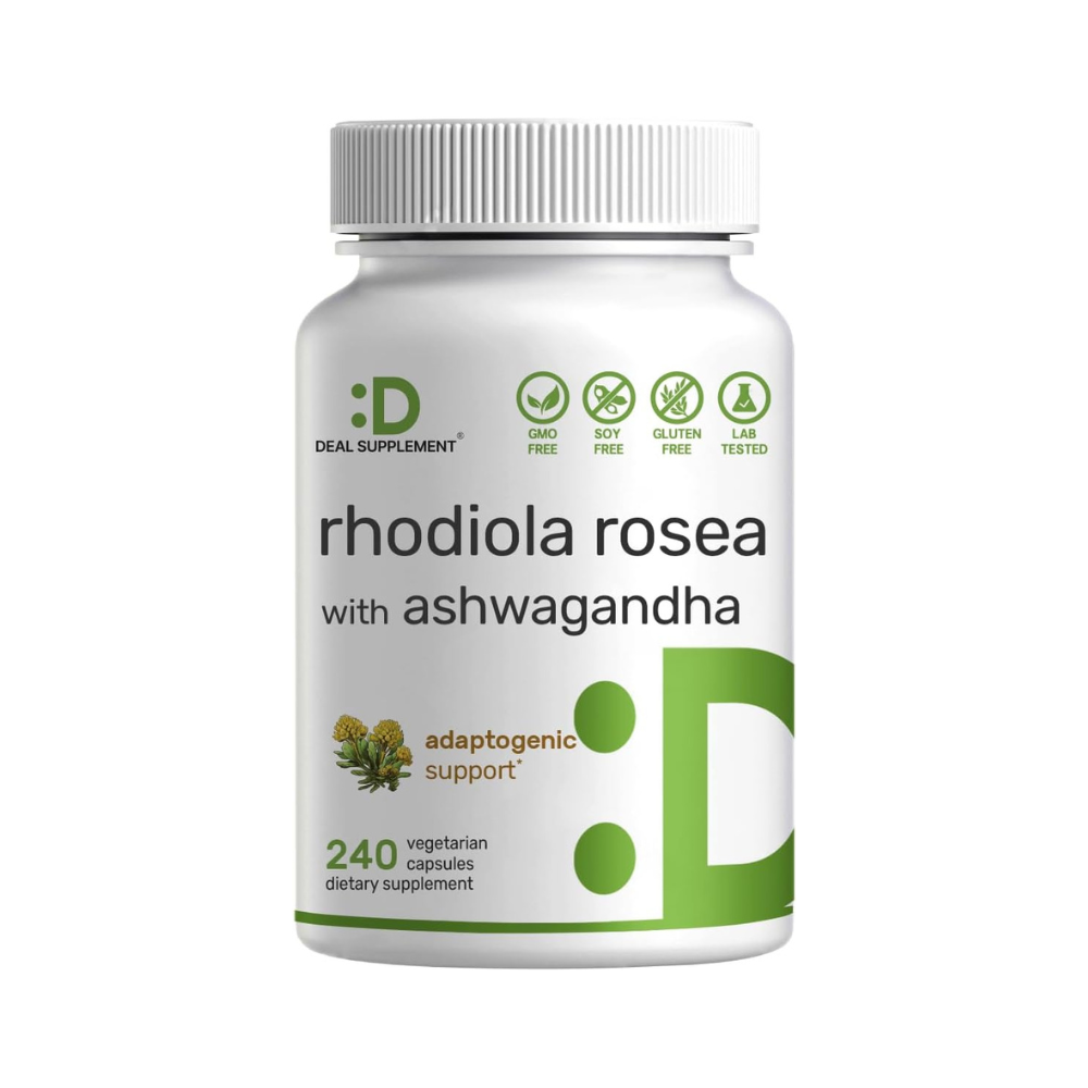 RHODIOLA ROSEA CON ASHWAGANDHA 5,000 MG 240 CÁPSULAS DEAL SUPPLEMENT