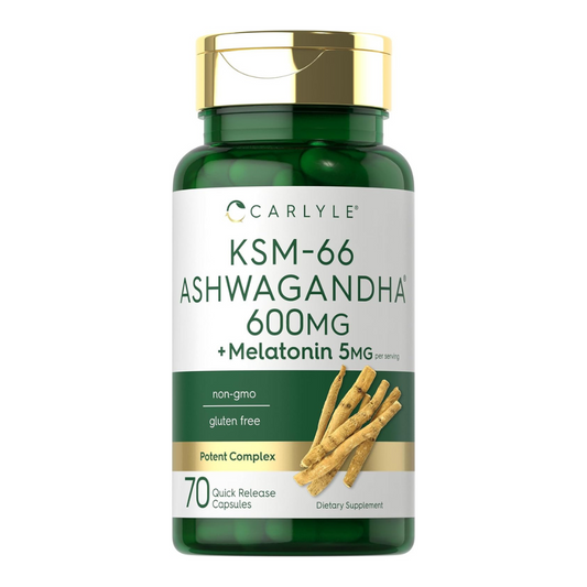 ASHWAGANDHA KSM-66  600MG 70 CÁPSULAS CARLYLE