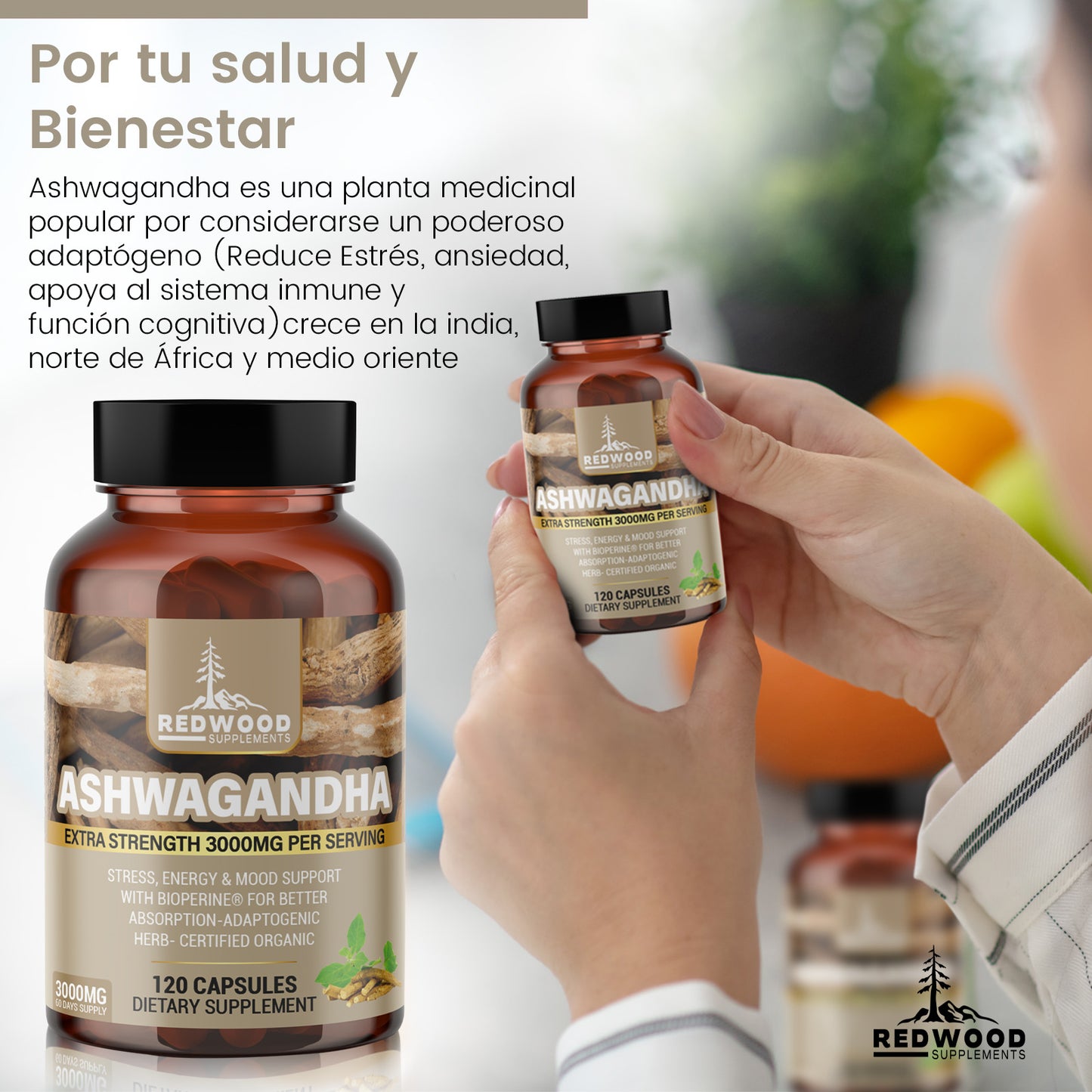 ASHWAGANDHA REDWOOD 3000 MG EXTRA FUERTE