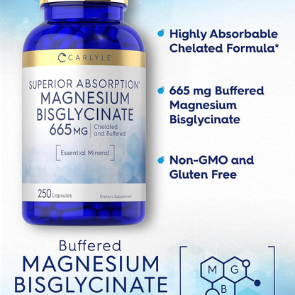BISGLICINATO DE MAGNESIO QUELADO 665MG 250 CÁPSULAS CARLYLE