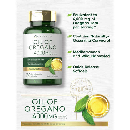 ACEITE DE OREGANO 4000MG 150 SOFGELS/CARLYLE