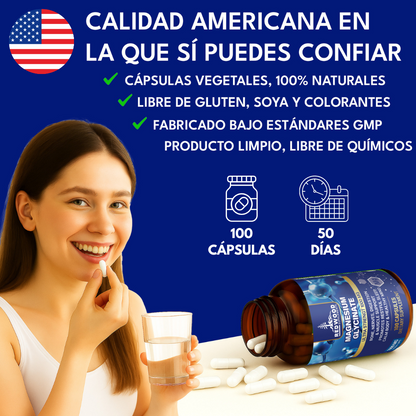 GLICINATO DE MAGNESIO EXTRA FUERTE 1000MG 100 CAPSULAS REDWOOD