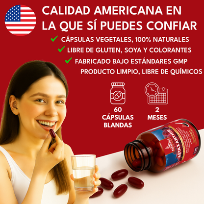 ASTAXANTINA NATURAL DE 12MG 60 SOFGELS REDWOOD