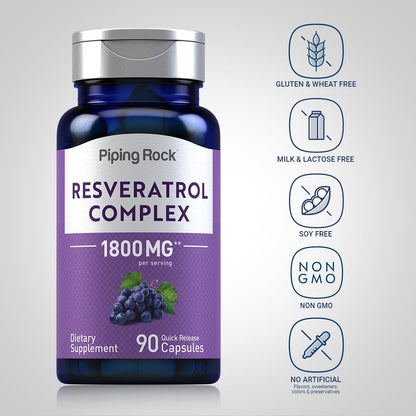 resveratrol  1800mg 90 cápsulas Ultra potente