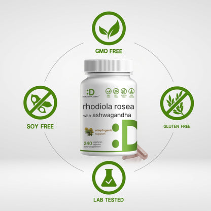 RHODIOLA ROSEA CON ASHWAGANDHA 5,000 MG 240 CÁPSULAS DEAL SUPPLEMENT