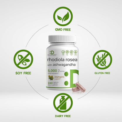 Rhodiola Rosea con Ashwagandha 5000mg  240 capsulas