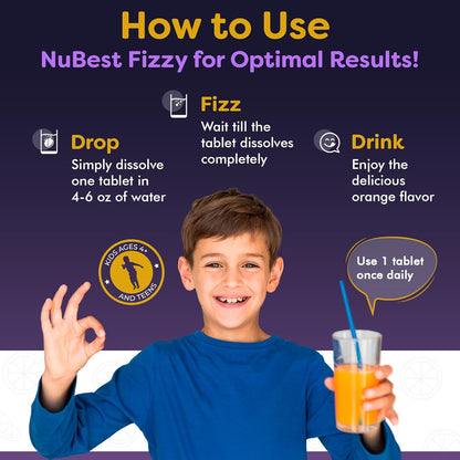 NUBEST TALL FIZZY  PROBIOTICOS Y MULTIVITAMINICOS  PARA NIÑOS