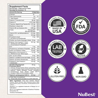 NUBEST TALL FIZZY  PROBIOTICOS Y MULTIVITAMINICOS  PARA NIÑOS
