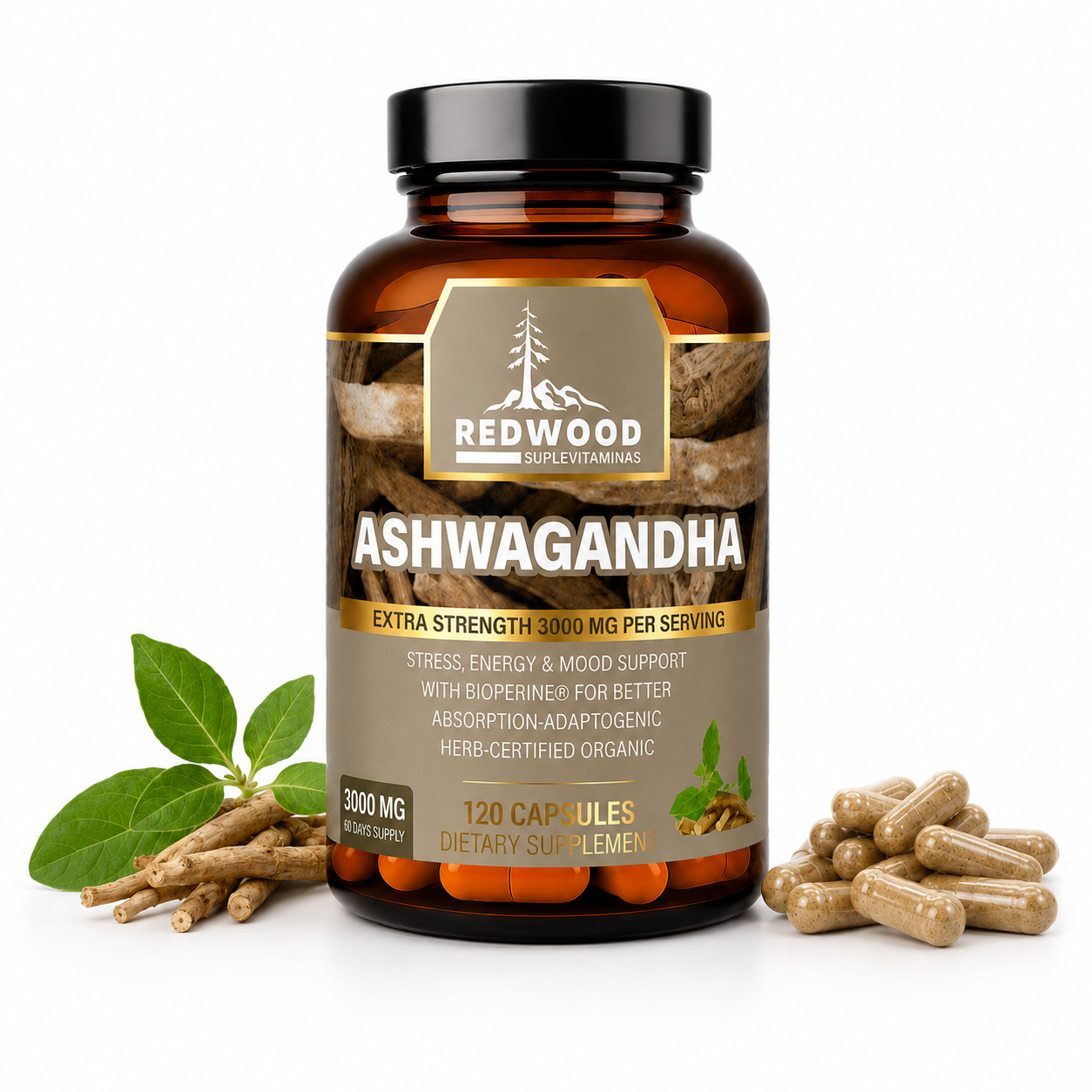 ASHWAGANDHA REDWOOD 3000 MG EXTRA FUERTE
