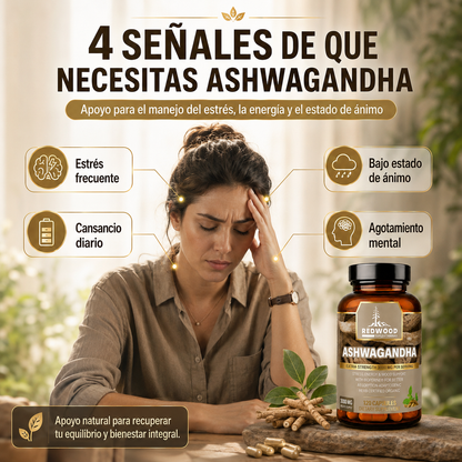 ASHWAGANDHA SUPLEVITAMINAS LÍNEA REDWOOD 3000 MG PACK 2