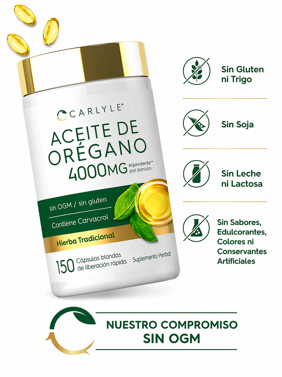 ACEITE DE OREGANO 4000MG 150 SOFGELS/CARLYLE