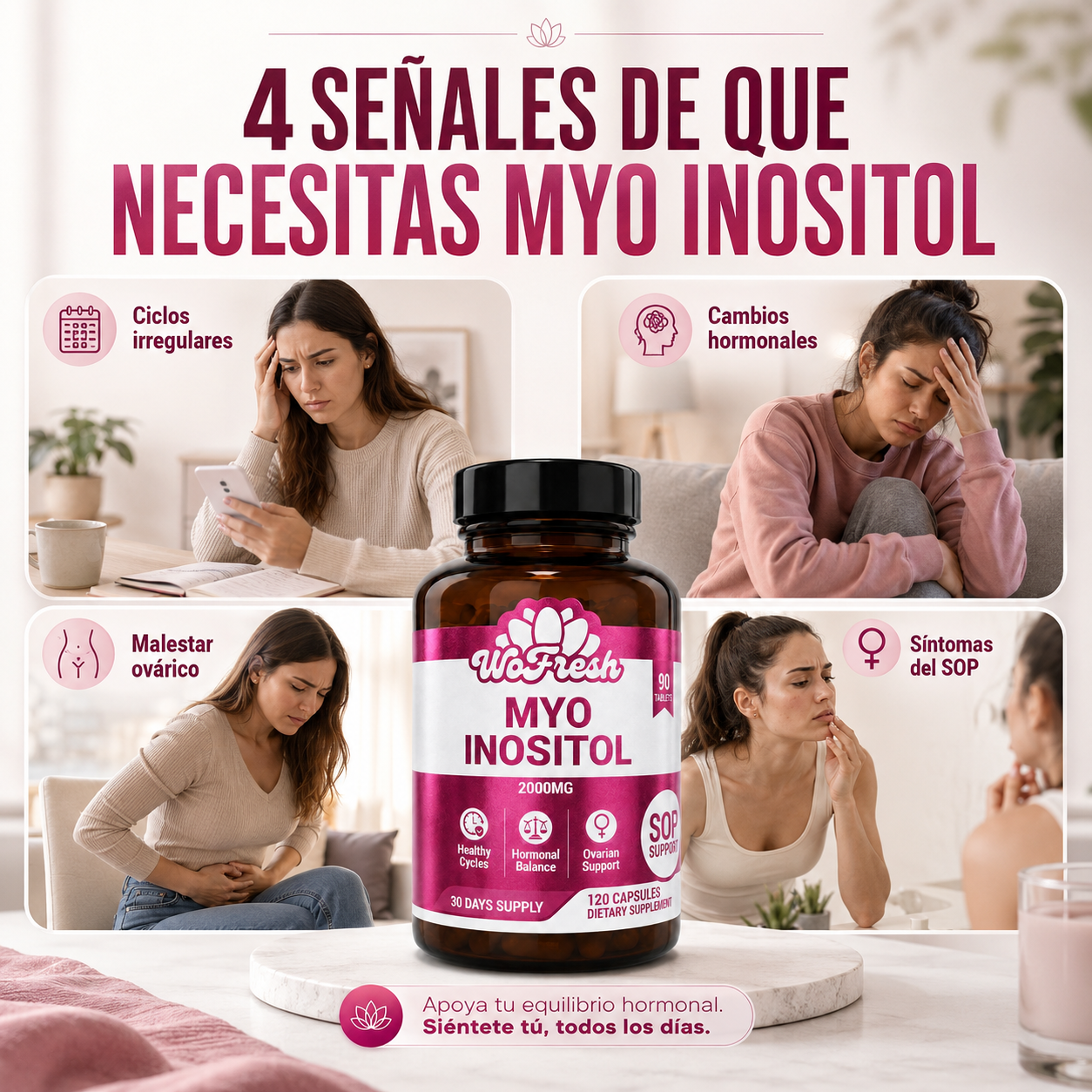 MYO INOSITOL DE WOFRESH 2000MG 120 CÁPSULAS PACK X2