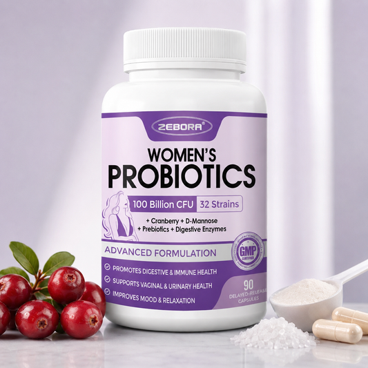 PRÓBIOTICOS PARA LA MUJER 32 CEPAS 100 BILLONES ZEBORA